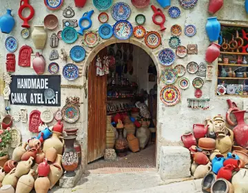 Handmade red clay pottery Avanos