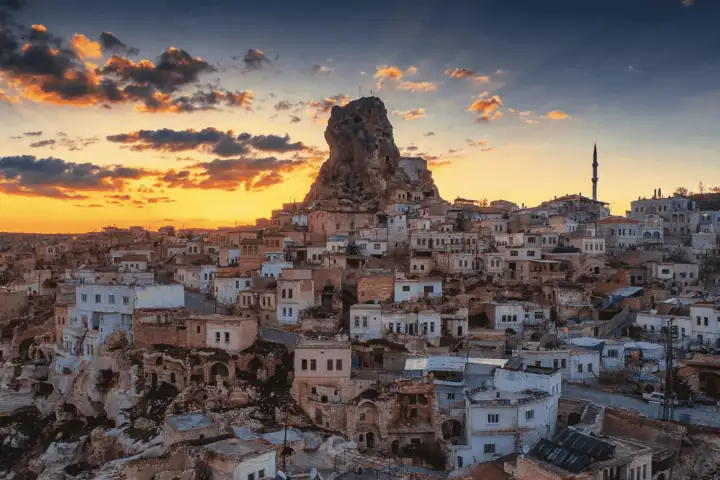 Panorama del Castello di Uchisar nel Tour Rosso della Cappadocia