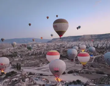Dawn light balloon takeoff in Goreme