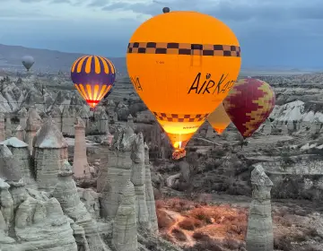 Hot air balloons over Love Valley Cappadocia