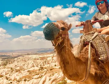 Close up of camel ride tour in Cappadocia