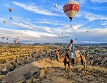 Camel riding activity for tourists in Cappadocia
